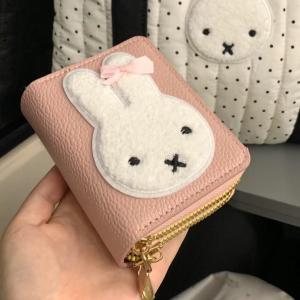 Miffy | Miffy Cartoon Pattern Simple Fashion Portable Short Coin Purse PU Leather Anti-degaussing Multi-card Coin Wallet Birthday Gifts