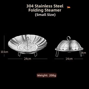 LUTUMEI | Foldable Multipurpose Stainless Steel Steaming Rack