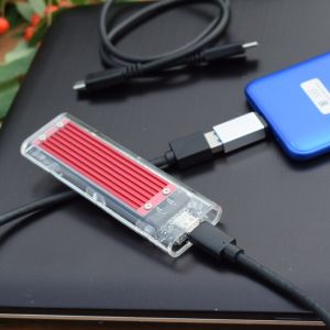 ORICO M2 NVME SSD Case NVME SATA SSD Enclosure Tool Free 10Gbps M.2 to USB Type C Transparent External Adapter Support UASP Trim