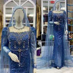 dress pengantin // gaun pengantin mewah elegan // slim dress gradasi