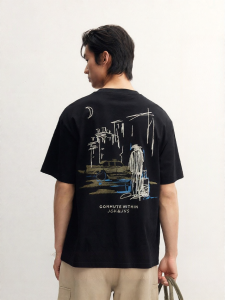 Jack Jones | Hand-Painted Stripe Letters Loose Short Sleeve T-Shirt