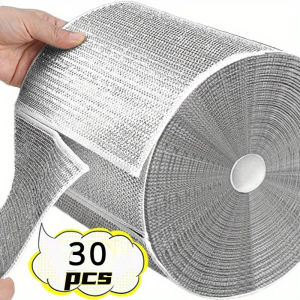 Microfiber Scouring Pads with Stainless Steel Wire Mesh - 20/30 Pack Dual-Sided Kitchen Dish Scrubbers for Cutlery and Cookware Cleaning