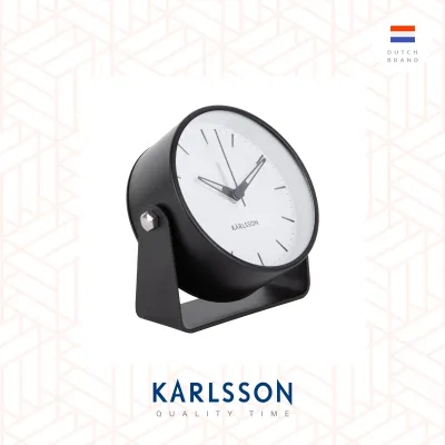 Karlsson Alarm clock Calm metal black. Design by: Armando Breeveld