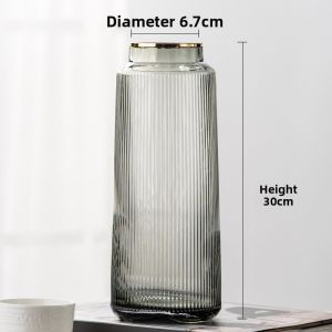 Retro Striped Glass Vase