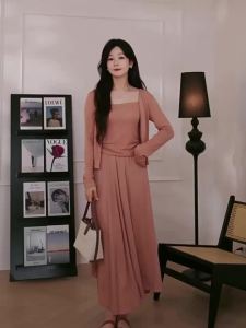 Tencel Linen French Style Three-Piece Set Women Knitted