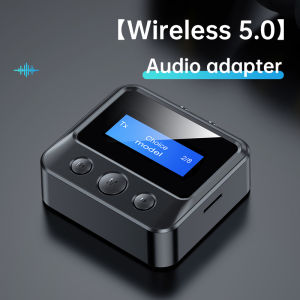 VAORLO C39S 2 IN 1 Bluetooth Audio Transmitter Receiver 3.5MM AUX R/L RCA With LCD Display Stereo Wireless Adapter Dongle Support TF Card Play For Car PC TV Speakers