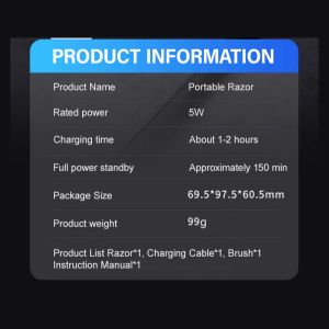 【No Beard Pinching】Roman Column Washable Portable Electric Shaver For Men Travel Face Razor Waterproof Beard Trimmer 可水洗便携剃须刀