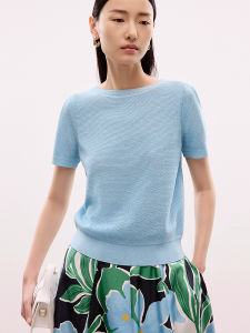 Elegant Short Sleeve Knitted Top for Women Simple Versatile Basic Style Summer New Arrival by LANCY Comfortable Fit OL Style