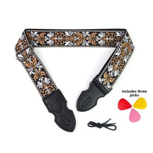 Zhao Lei Style Wide Embroidery Multi-instrument Guitar Strap