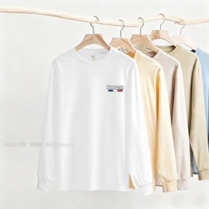 Áo Thun Cotton Dài Tay Chất Lượng Cao Cho Nam Áo Thun Cotton Nguyên Chất Thời Trang Mùa Xuân Thu Thường Ngày Cổ Tròn in Chữ