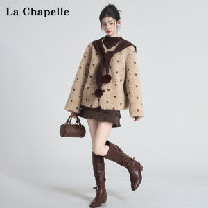 La Chapelle | Belted Fake Lamb Fur Thick Winter Embroidered Cardigan