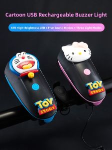 Childrens Bicycle Night Riding Light Mountain Bike Rechargeable Front Light Balance Car Loud Bell Mountain Bike Horn