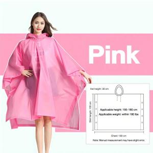 New Adult EVA Cape Raincoat Poncho Rainsuit One-piece Pullover Cycling Hiking Travel Raincoat