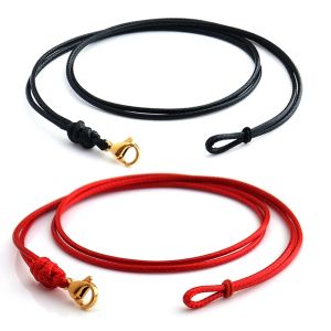 Necklace Rope Gold Bead Pendant Lanyard Jade Avalokitesvara Buddha Jade Pendant for Men and Women Sweater Clavicle Necklace Wax Leather Rope