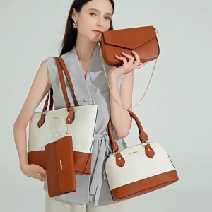 2024 Selected Textured Material Womens Bag Cross-border Trend Womens Bag Mother and Child Set Bag Fashion Trend Tote Bag