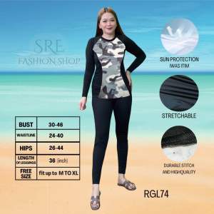 (SRE) TRENDY SWIMWEAR TERNO TOP AND LEGGINGS RASHGUARD FOR WOMEN MED UP TO XL