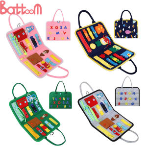 Kids Busy Board Buckle Montessori Toys Zip Button Lace Up Tool Toy Baby Training Essential Early Educational Sensory Board preschool Activity Book Toddlers Ntelligence Sensory Development Toys For Kids