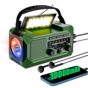 10000mAh Solar Radio AM/FM Two-Band Outdoor Hand-Cranked Mobile Phone Charging Treasure Portable Lighting Emergency Lights