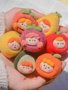 เสื้อผ้า DIY ทำมือจากขนสัตว์ รูปผลไม้ สร้อยกุญแจ ของขวัญวันวาเลนไทน์ ชุดวัสดุสำหรับคู่รัก งานฝีมือที่บ้าน