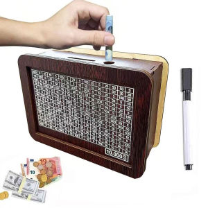 Premium Wooden Money Box for Children Retro Design No Outgoing Flows Digital Only Inward Flows Saving Gift