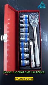 Kunci Socket Wrench Pas Socket 1/2\" Set Car Repair Tool 12 pcs 10-24MM - G-20015