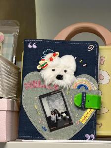 Cute Plush Doggie Cowboy Themed Four Grids Detachable Pages Photo Album Gift Card Album Storage Organizer by Other Brand