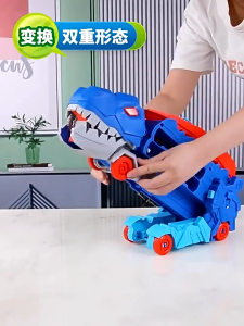 Transformable dinosaur truck toys and 12PCS alloy car transport racing car kids for toys