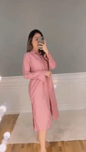 Long Tunik Wanita Premium Bahan Twistcone Fit L