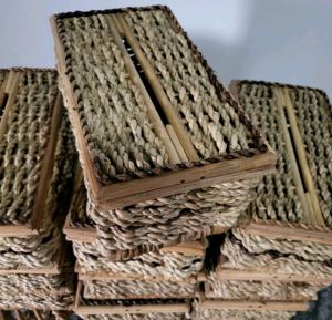 Rattan tissue/mask organizer/offering box 10.5x6.5x4height in inches