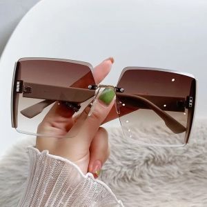 Korean Style Classic Black Big Square Shades Sunglasses for Women Men Fashion Women Sunglasses with Uv Protection