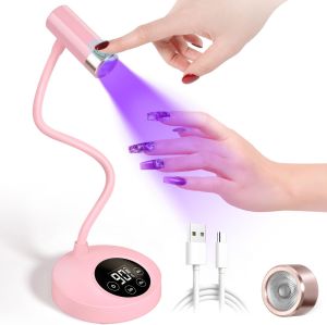 UV LED Nail Lamp Rechargeable Gooseneck Lamp for Nails 12W LED Nail Light Nail Dryer with 4 Timers & Auto Sensor