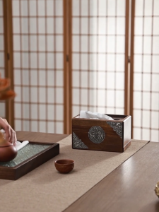 กล่องใส่กระดาษทิชชู่ ไม้สักแกะสลักด้วยมือ กล่องใส่กระดาษทิชชู่สำหรับใช้ในบ้านและในโรงแรม กล่องเก็บกระดาษทิชชู่ตั้งโต๊ะ