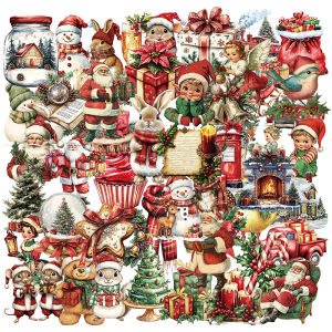 50PCS Creative Merry Christmas Stickers Cartoon Christmas Aesthetic Water Cups Helmet Luggage Skateboard Scrapbooking Decals Toy