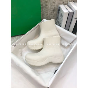 ZFC GUIDI Fashion Short Rain Boots Men Women Thick Bottom High Toppling Rubber Mesh round Toe Flat Heel All Season Boots