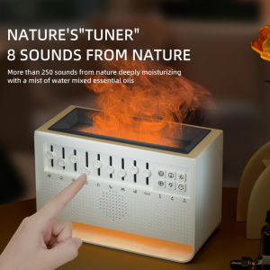 Bluetooth Speaker Sleep Night Light Humidifier Flame Air Diffuser Humidifier 8 White Noise Combination Speaker with Night Light