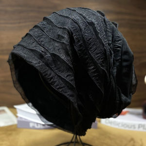 Womens Spring Autumn Breathable Thin Hooded Cap Fashionable Casual round Top Polyester Fiber No Brim Hat for Shopping