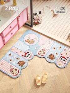 ZHIBAIJIA | Thảm Tắm Thấm Nước Chống Trượt Hình L Góc