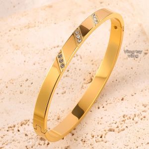 ZAKOL Vòng Tay Inox Sáng Bóng Zircon Thời Trang Cao Cấp Xếp Chồng Trang Sức Cổ Điển Thiết Kế Hình Trái Tim Cho Nữ Sinh Nhật Quà Tặng
