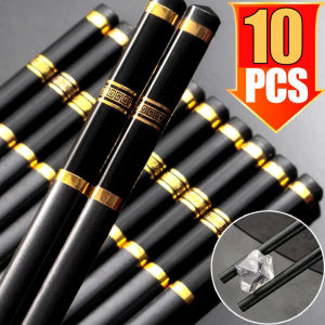 5Pairs/10Pcs Chinese Japanese Chopsticks Sushi Sticks Korean Chopsticks Reusable Alloy Chop Sticks Kitchen Tableware Tool Accessories
