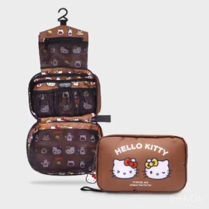 HK & Mimmy Murmur Tri-fold Toiletries Bag Pouch Organizer (Brown) *travel accessories foldable*