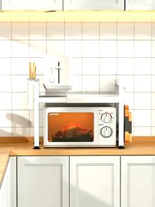 Rak Oven Microwave Rak Bumbu Dapur Portable Multifungsi Rak Penyimpanan Serbaguna Rak Susun Dapur Stainless Steel