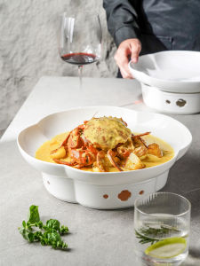 Classy Club Chinese Food Creative Open Stove Dish Soup Plate Candle Heating Insulation Hot Pot Dedicated Hotel Ceramic Plate