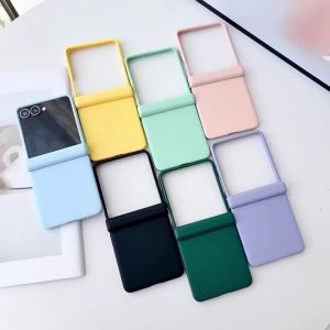 szhaiyu | For Samsung Galaxy Z Flip 8 7E 7 6 5 4 3 Fluorescent Color Liquid Silicone Candy Case With Hinge Protection Shockproof Cover