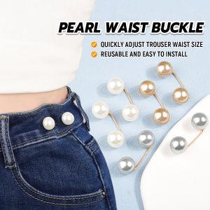 Ellebreen Pearl Brooch Trousers Waist/Shirt/Skirt/Clothing Adjustment Fixed Clothes Narrow Waist Pin 2Pcs/Set