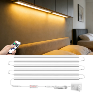 Remote Control Smart Lamp 1-6pcs Light Bar Series Connection Rigid Strip Lamp Stepless Dimming 12V Kitchen Desk Wall Lighting