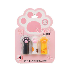 Móng vuốt Mèo Bộ Bút Bộ Bút Chì Silicone dễ thương bút Bìa nắp bút Bộ bảo vệ mẫu giáo giải học sinh tiểu học