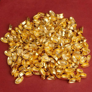 Small Gold Ingot Decoration Home Feng Shui Filled Cornucopia Rice Pot Worship God of Wealth Guan Gong Opening-up Housewarming Gifts