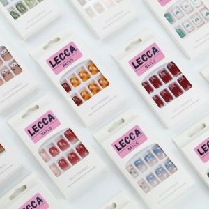 Kuku Palsu 3D 1 Set 24 Pcs LECCA Nails Gratis Lem Fake Nails Motif Lucu Aksesoris Wanita NLA