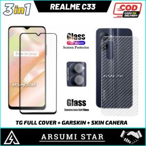 PROMO PAKET MURAH 3 IN 1 TEMPERED GLASS CERAMIC SPY REALME C33 TG ANTI GORES LAYAR CERAMIC SPY + CAMERA LENS + GARSKIN CARBON 3D