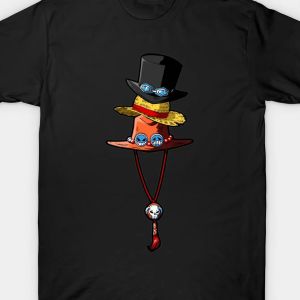 Bandai | Mens Anime Sailor Hat Print T-Shirt - Short Sleeve Crew Neck Casual Shirt with Sailor Design